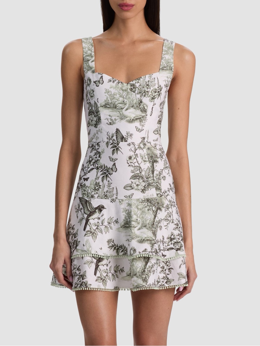 Alice + Olivia Mixed Print Sweetheart Mini Dress